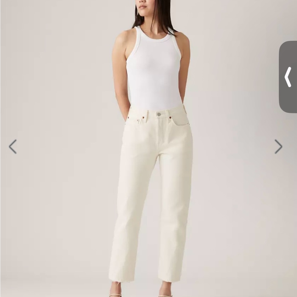 Levi's Women's Straight Leg Cream Jeans